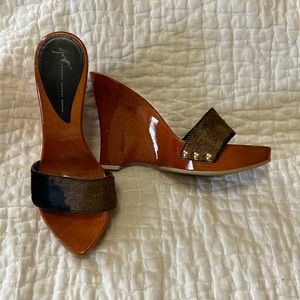 Giuseppe Zanotti Pony Hair Wedges, size 37